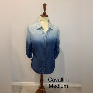 Cavalini Denim Collection Light Blue Button-Up Shirt